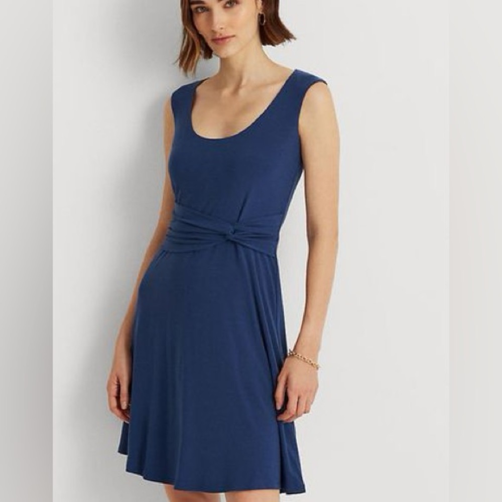 NWT | Ralph Lauren | Twist Front Lined Cap Sleeve Short Fit & Flare Dress | 10